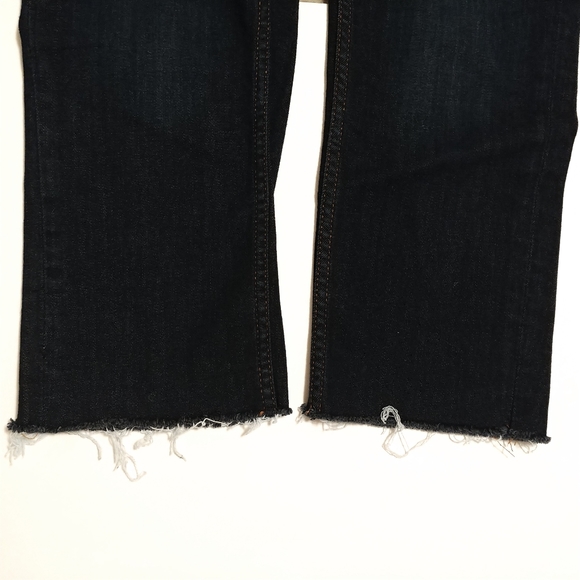 SOLD! H&M Skinny High Rib Mama Full Panel Raw Hem Dark Wash Denim Jeans 14 - Picture 15 of 16